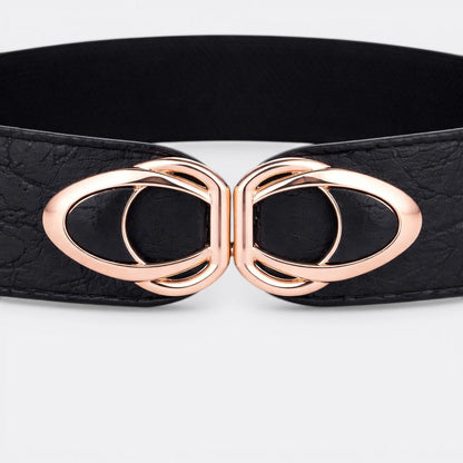 Ceinture Large Boucle Dorée - Blanc 65cm | Le monde de la ceinture