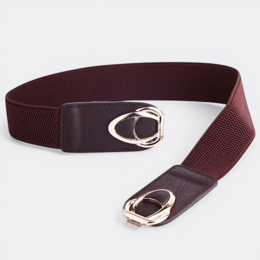 Ceinture Large Boucle Dorée - Café 65cm | Le monde de la ceinture