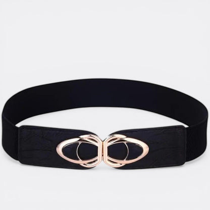 Ceinture Large Boucle Dorée - Noir 65cm | Le monde de la ceinture