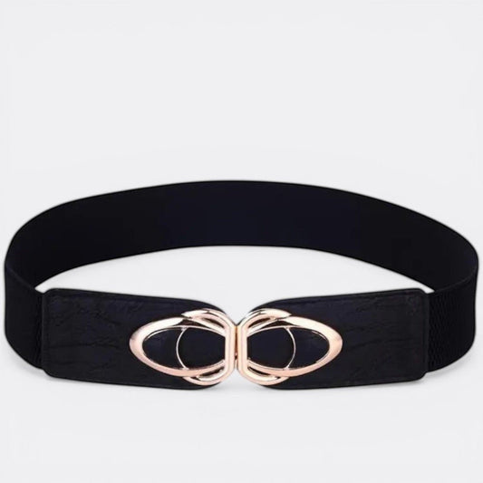 Ceinture Large Boucle Dorée - Noir 65cm | Le monde de la ceinture