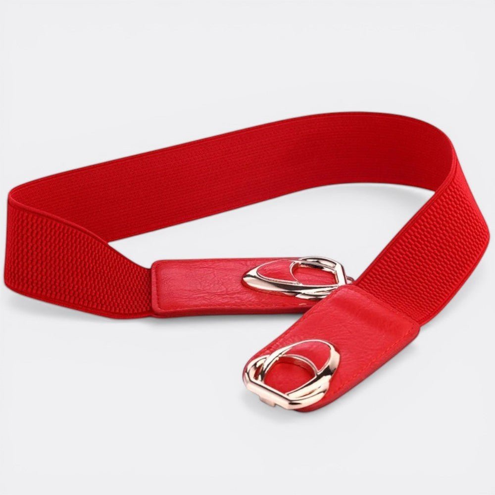 Ceinture Large Boucle Dorée - Rouge 65cm | Le monde de la ceinture