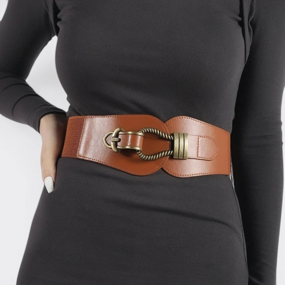 Ceinture Large Boucle Vintage - Marron 65cm | Le monde de la ceinture