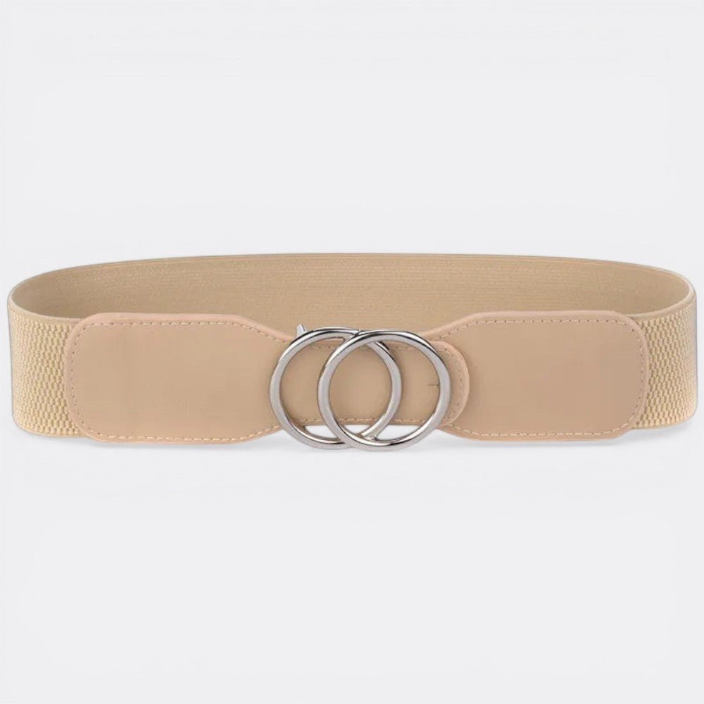 Ceinture Large Double Boucle - Beige 70cm à 90cm | Le monde de la ceinture