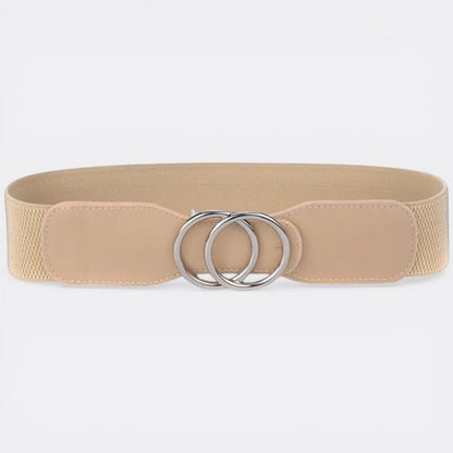 Ceinture Large Double Boucle - Beige 70cm à 90cm | Le monde de la ceinture