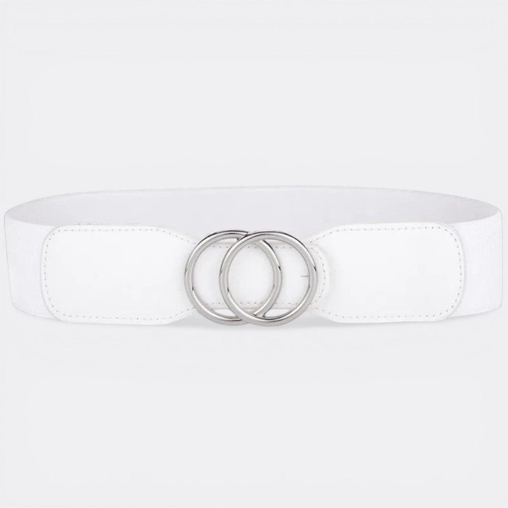 Ceinture Large Double Boucle - Blanc 70cm à 90cm | Le monde de la ceinture