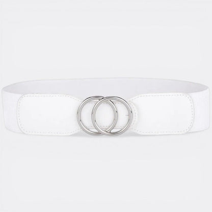 Ceinture Large Double Boucle - Blanc 70cm à 90cm | Le monde de la ceinture