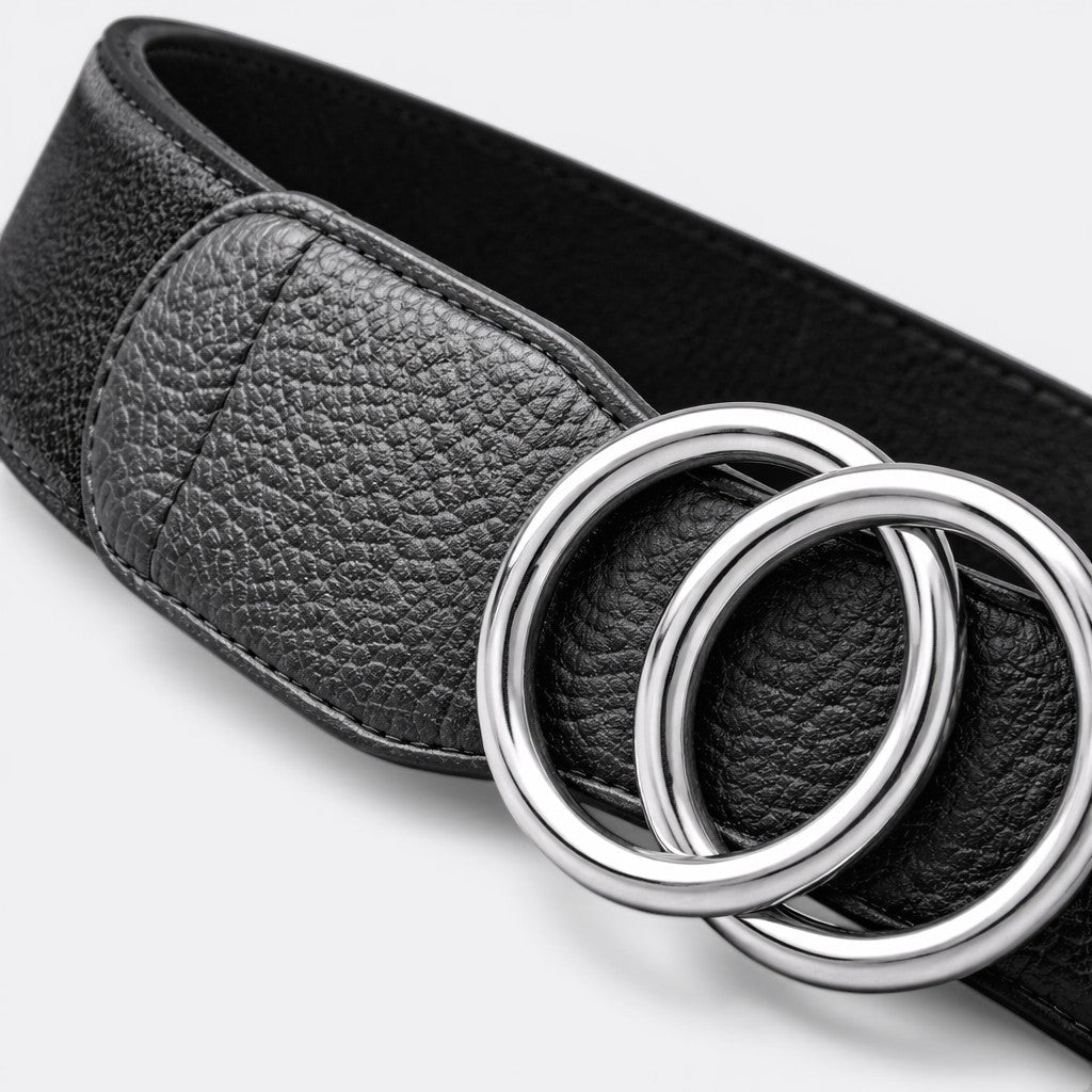 Ceinture Large Double Boucle - Blanc 70cm à 90cm | Le monde de la ceinture