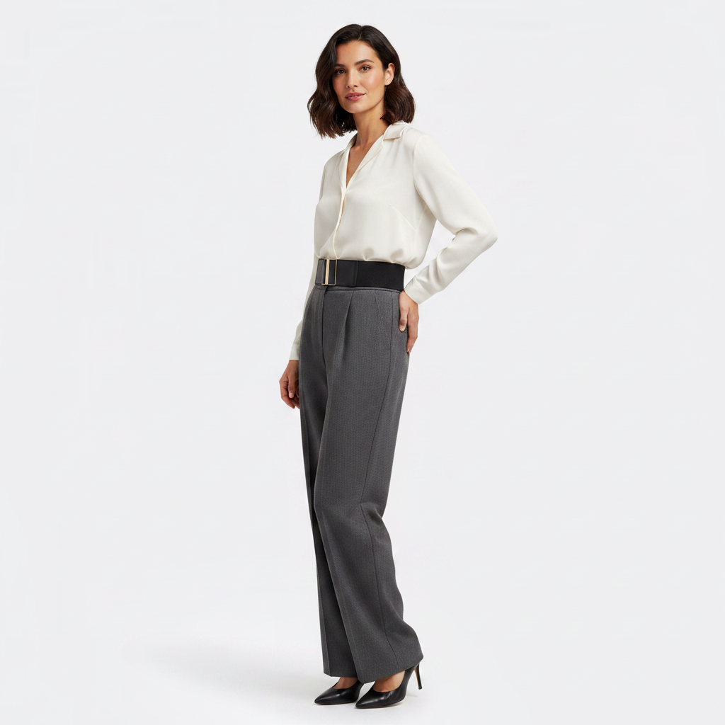 Mannequin femme portant la Ceinture Large Femme — look luxe — Le Monde de la Ceinture