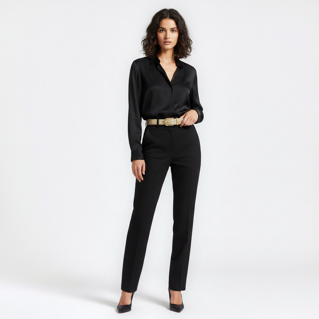 Mannequin femme portant la Ceinture Paillettes Femme — look luxe — Le Monde de la Ceinture