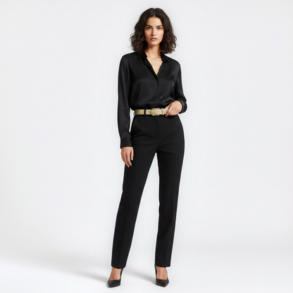 Mannequin femme portant la Ceinture Paillettes Femme — look luxe — Le Monde de la Ceinture