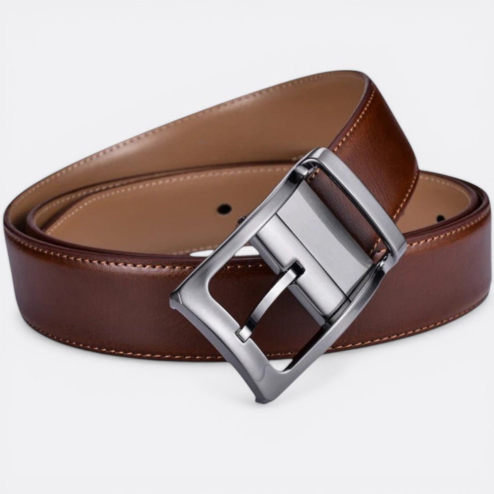 Ceinture Reversible Cuir Homme - Kaki Marron Clair 85cm | Le monde de la ceinture