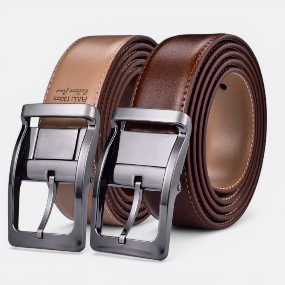 Ceinture Reversible Cuir Homme - Kaki Marron Clair 85cm | Le monde de la ceinture