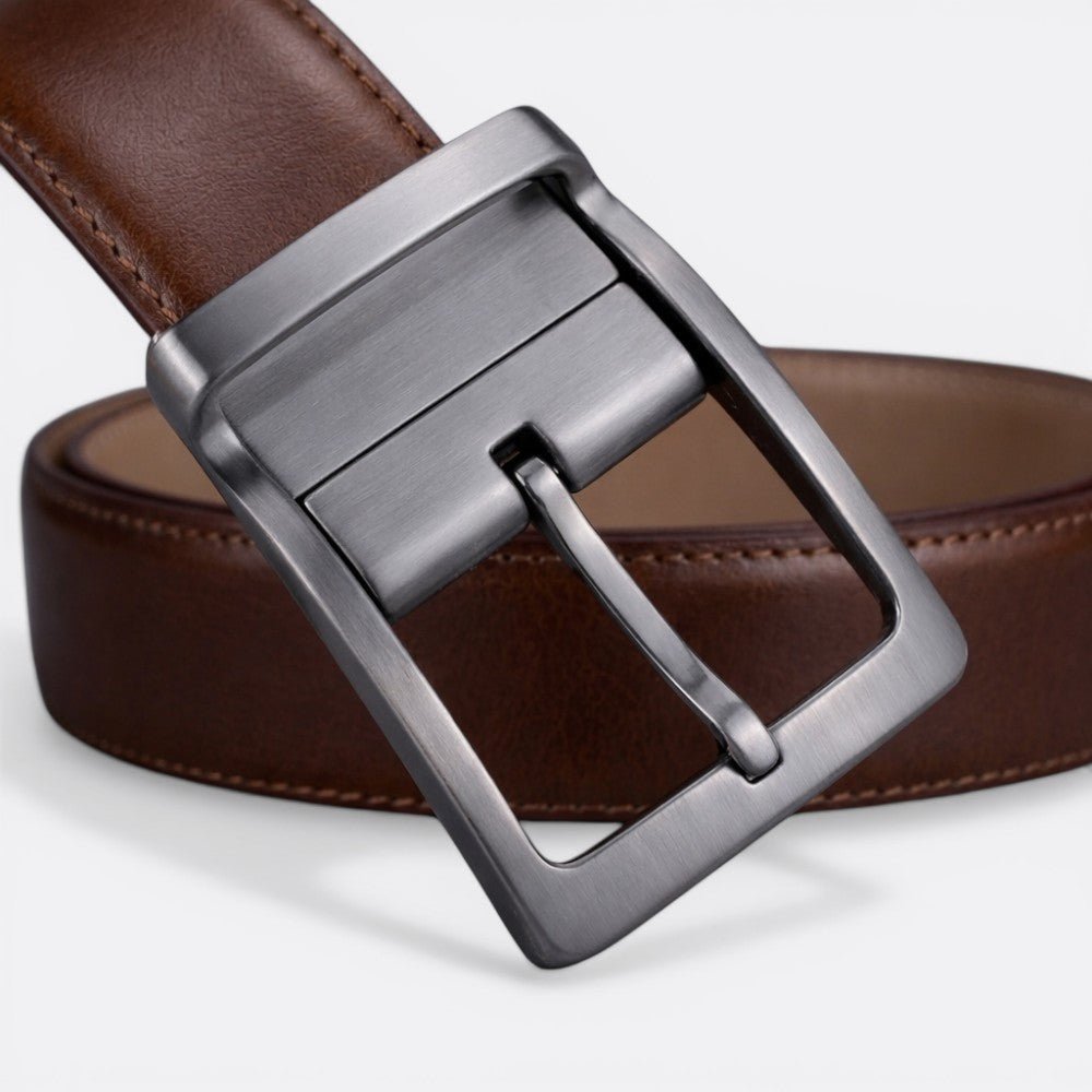 Ceinture Reversible Cuir Homme - Marron foncé Marron Clair 85cm | Le monde de la ceinture