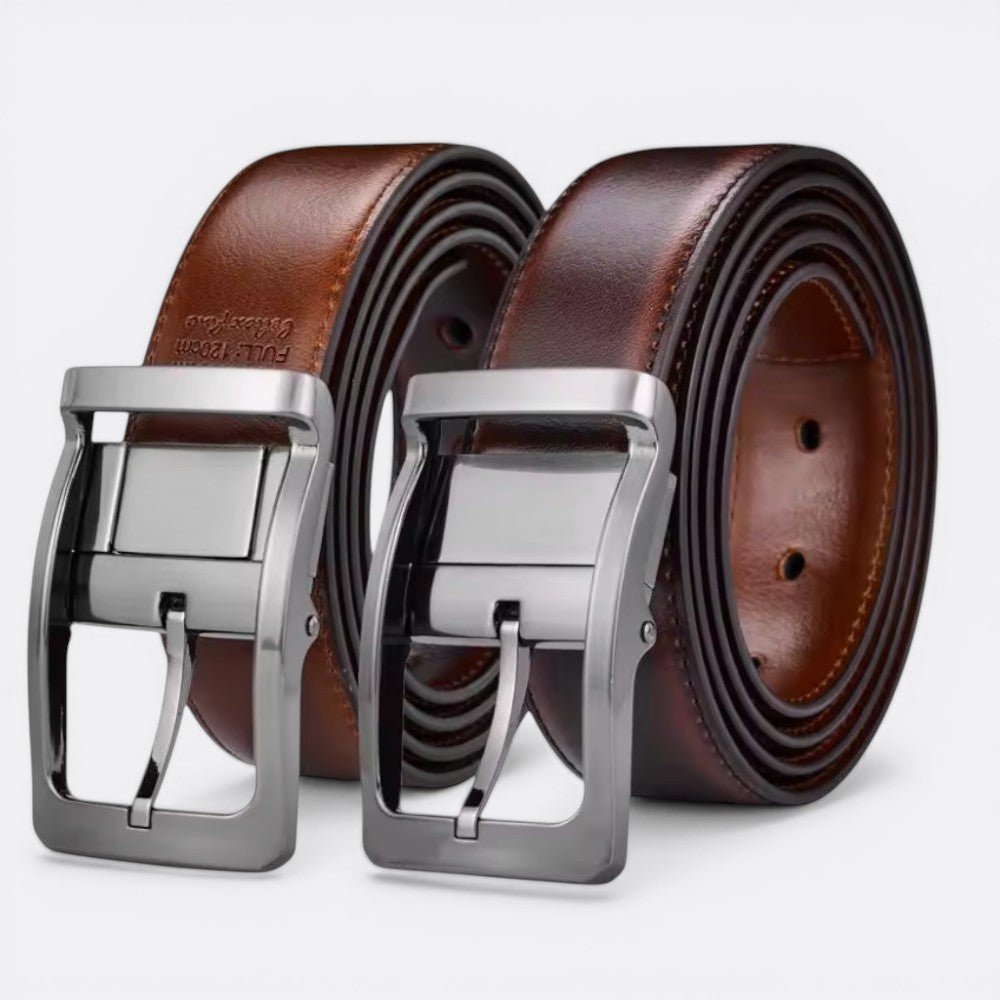 Ceinture Reversible Cuir Homme - Marron foncé Marron Clair 85cm | Le monde de la ceinture