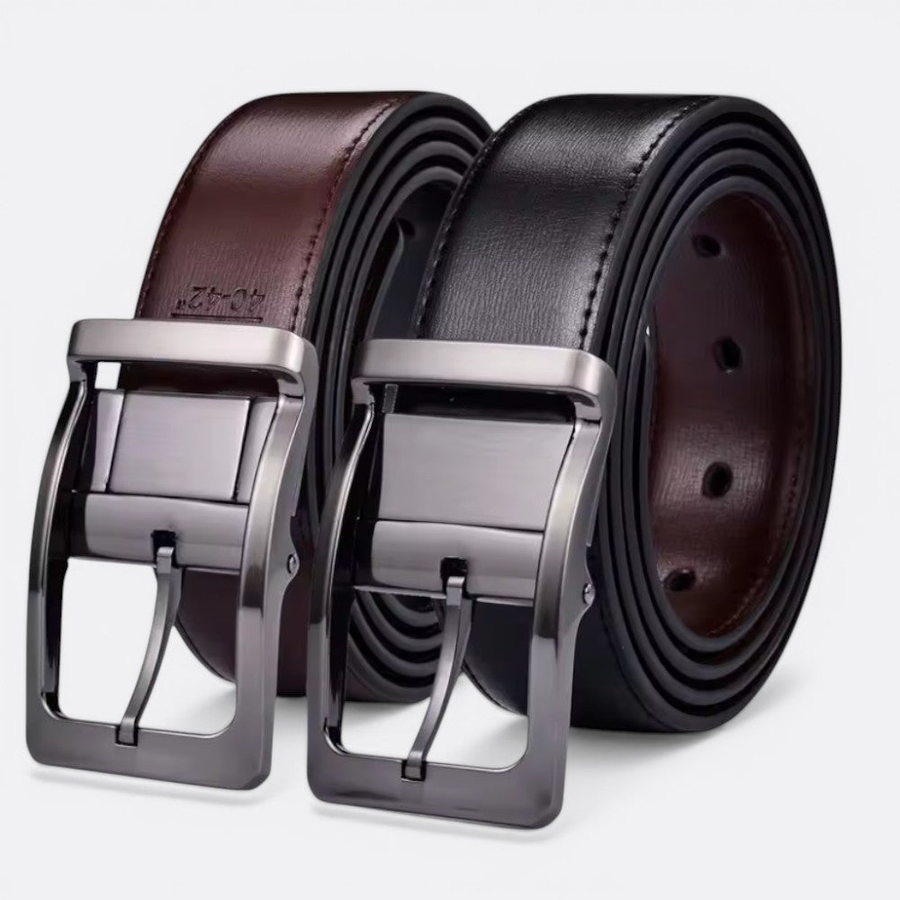 Ceinture Reversible Cuir Homme - Noir Café 85cm | Le monde de la ceinture