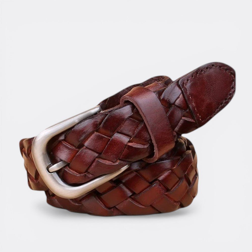Ceinture Simili Cuir Tressé - Bordeaux 105cm | Le monde de la ceinture