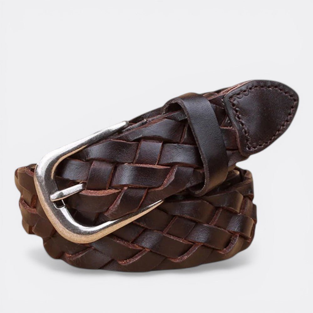 Ceinture Simili Cuir Tressé - Café 105cm | Le monde de la ceinture