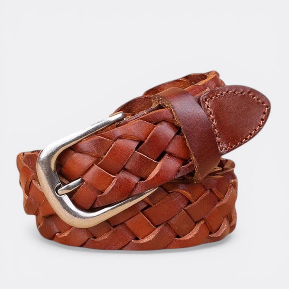 Ceinture Simili Cuir Tressé - Marron 105cm | Le monde de la ceinture
