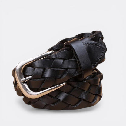Ceinture Simili Cuir Tressé - Noir 105cm | Le monde de la ceinture