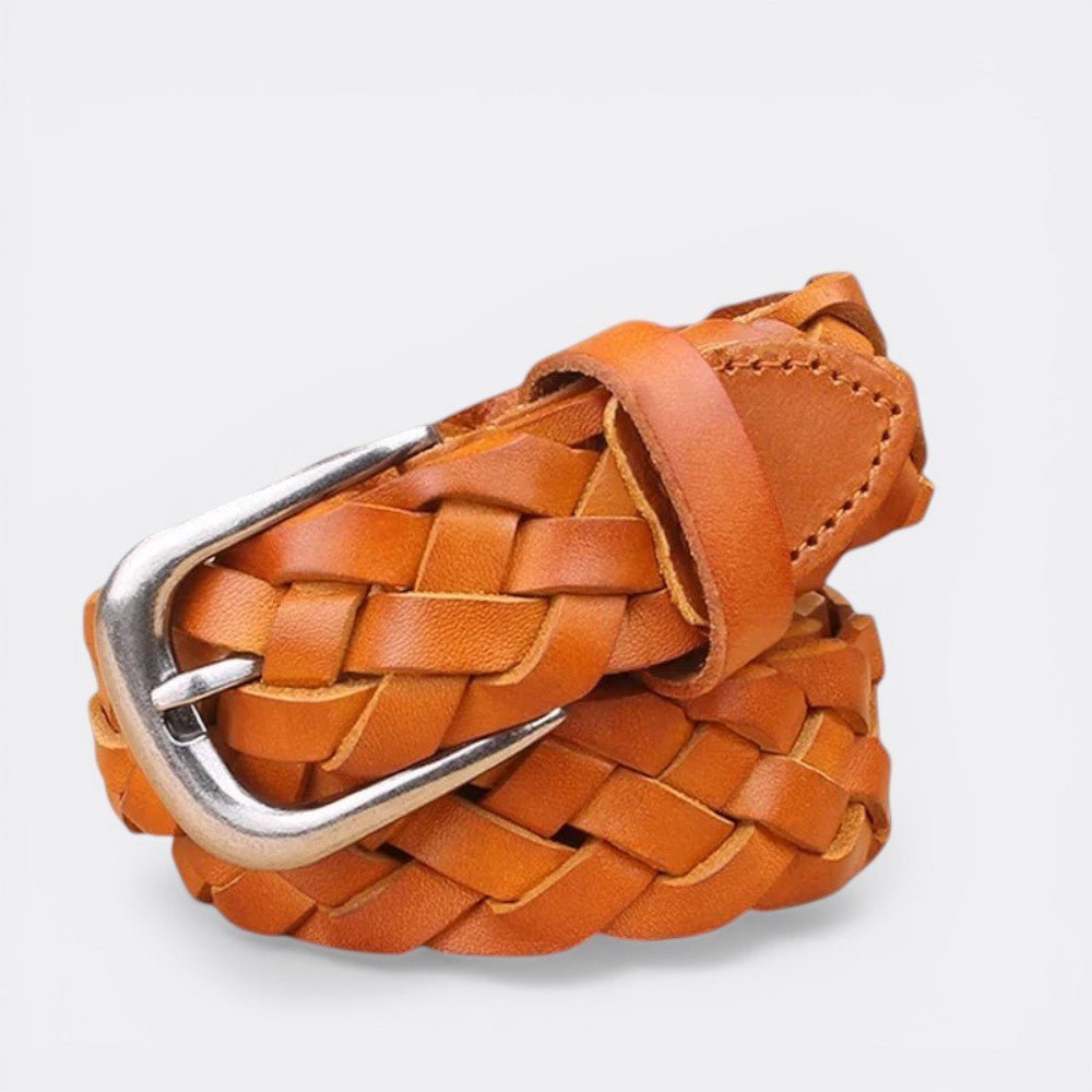 Ceinture Simili Cuir Tressé - Orange 105cm | Le monde de la ceinture