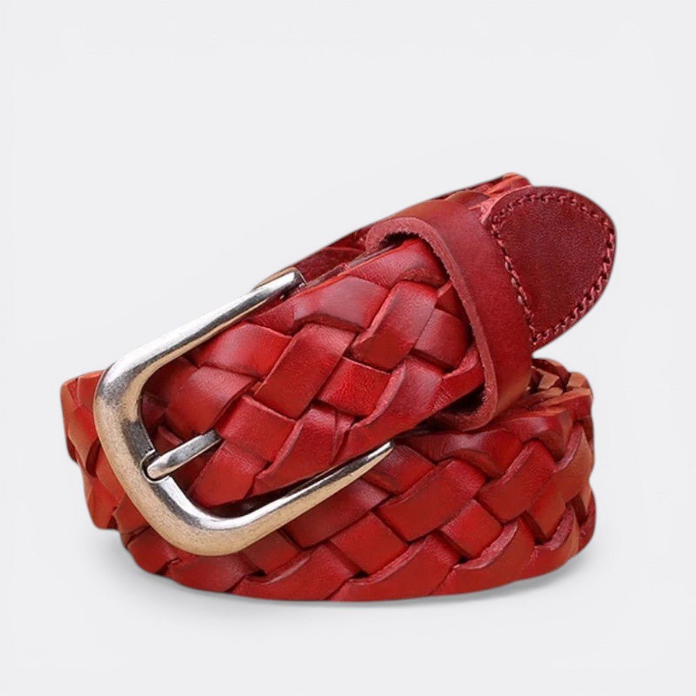 Ceinture Simili Cuir Tressé - Rouge 105cm | Le monde de la ceinture