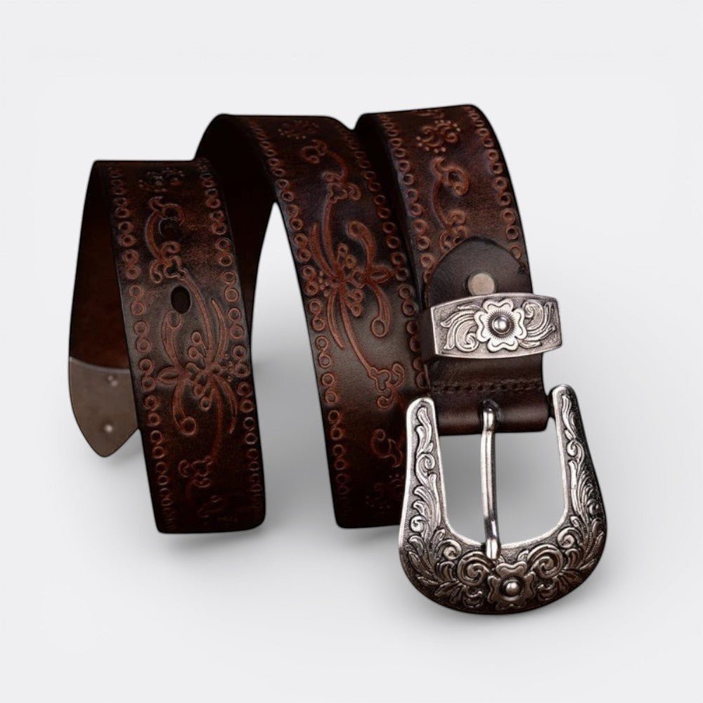 Ceinture Style Cow Boy - Café 105cm | Le monde de la ceinture