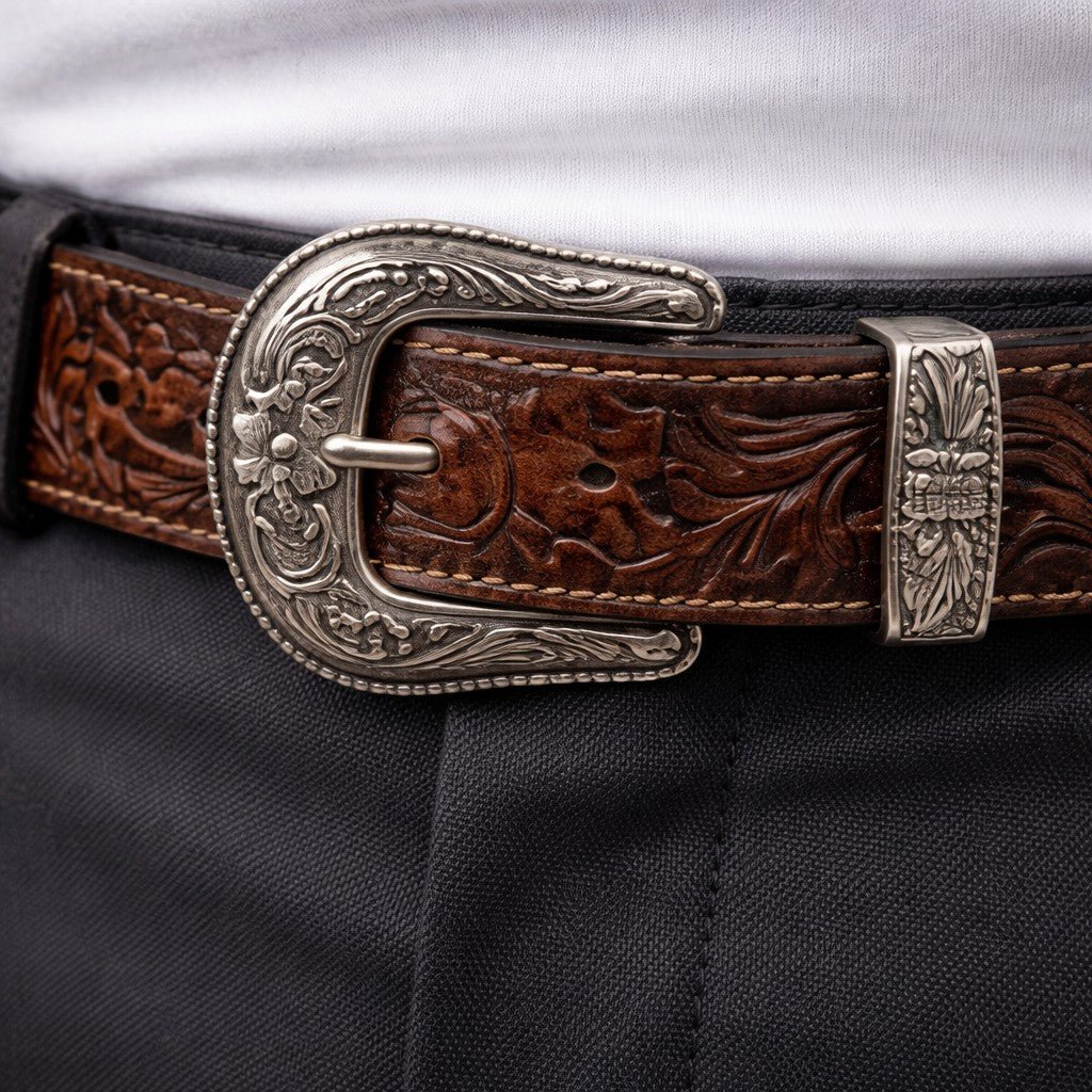 Ceinture Style Cow Boy - Café 105cm | Le monde de la ceinture