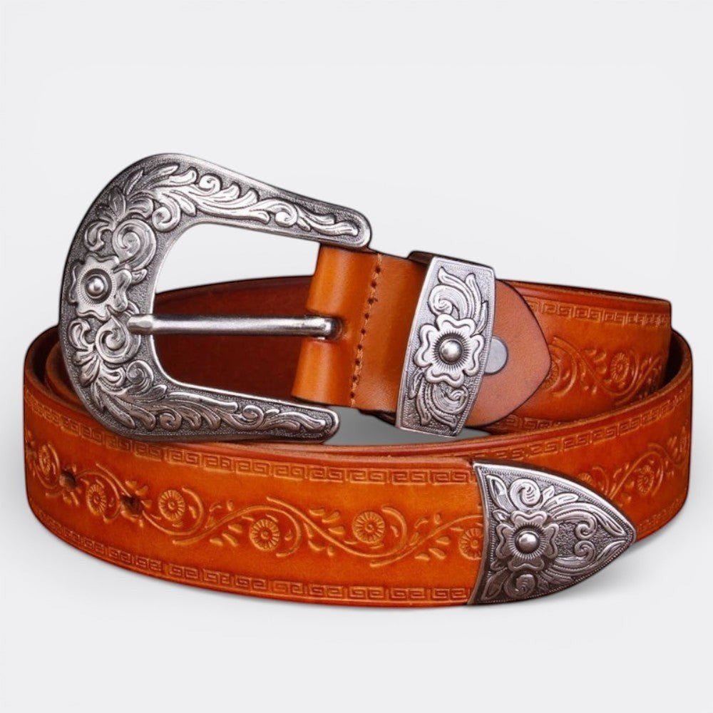 Ceinture Style Cow Boy - Café 105cm | Le monde de la ceinture