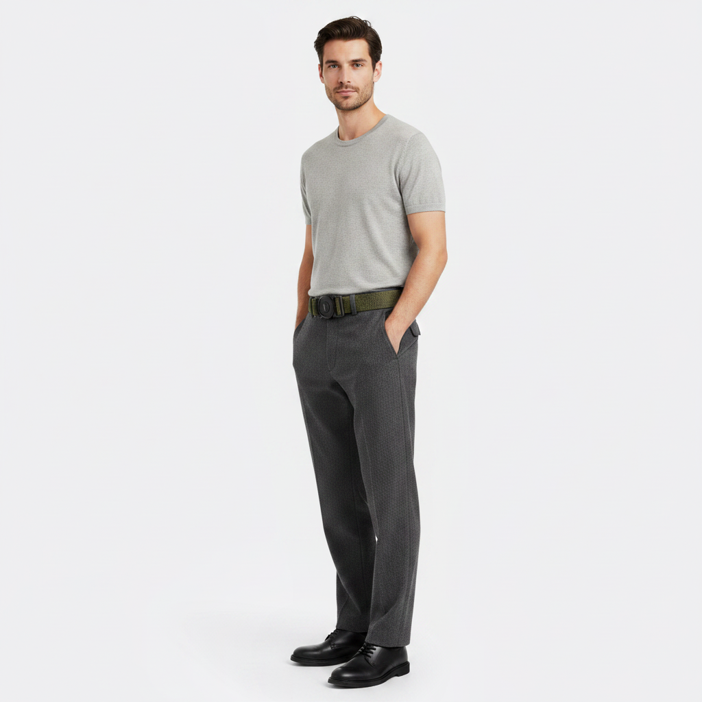 Mannequin homme portant la Ceinture Tactique Militaire — style minimaliste — Le Monde de la Ceinture