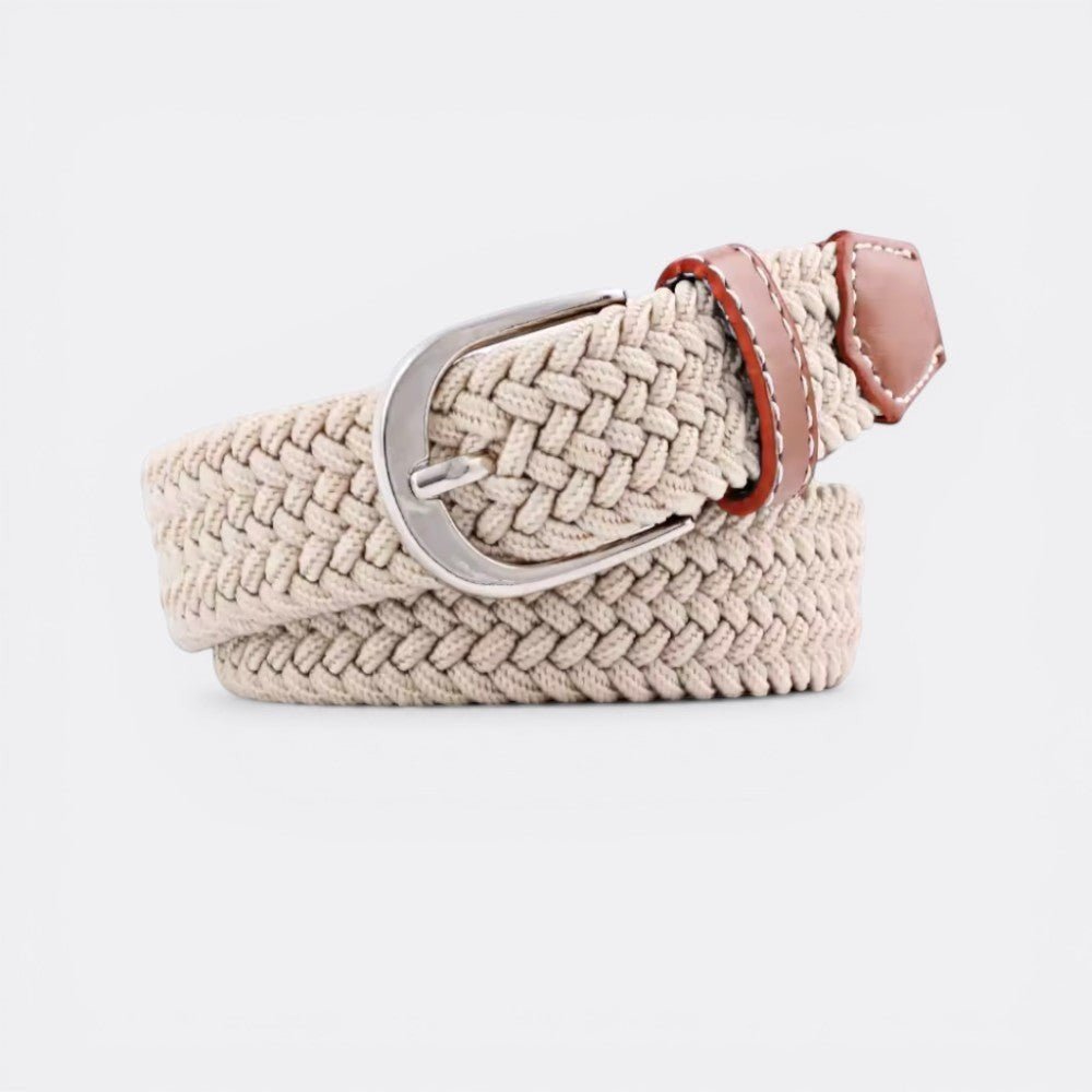 Ceinture Tissée Femme - Beige 2.5cmX100cm | Le monde de la ceinture