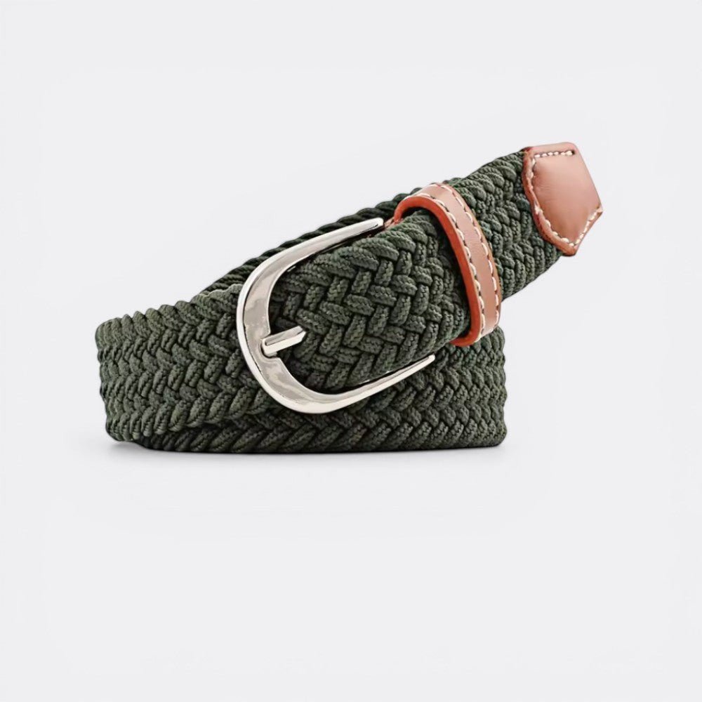 Ceinture Tissée Femme - Noir Vert 2.5cmX100cm | Le monde de la ceinture