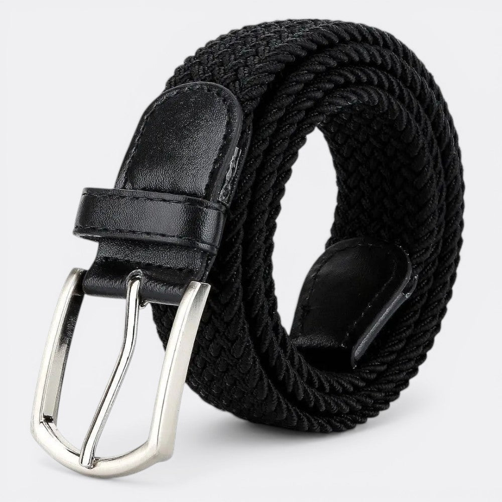 Ceinture Tressé Homme - Noir 3.3cmX110cm | Le monde de la ceinture