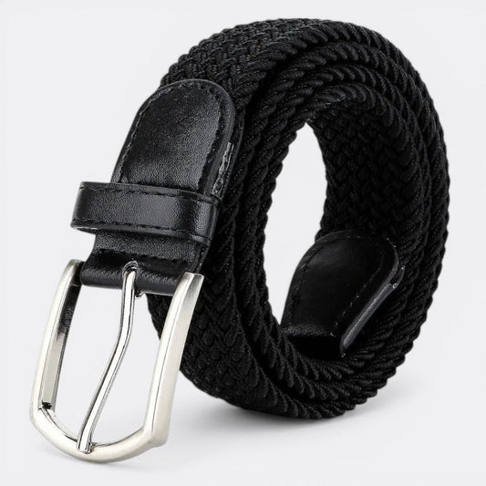Ceinture Tressé Homme - Noir 3.3cmX110cm | Le monde de la ceinture