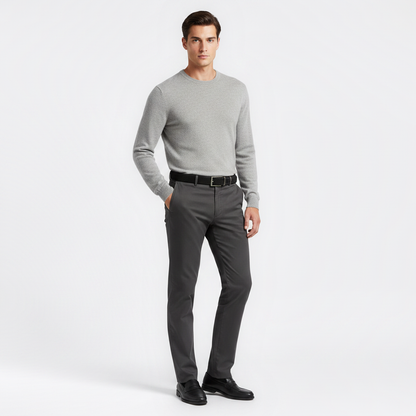 Mannequin homme portant la Ceinture Tressé Homme — style smart casual — Le Monde de la Ceinture