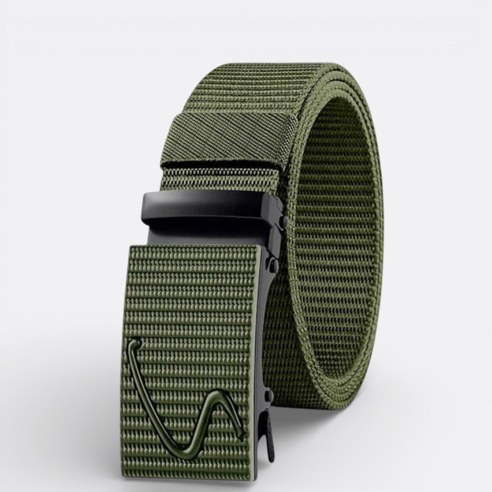 Ceinture Tressé sans Trou - Noir Vert 100cm | Le monde de la ceinture