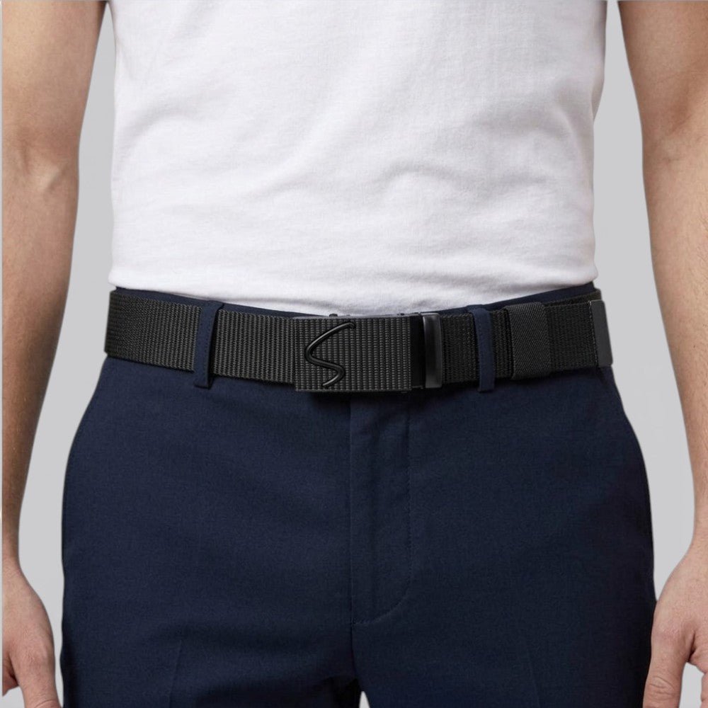 Ceinture Tressé sans Trou - Noir Vert 100cm | Le monde de la ceinture