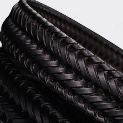 Ceinture Tressée Boucle Dorée - Café 90cm | Le monde de la ceinture