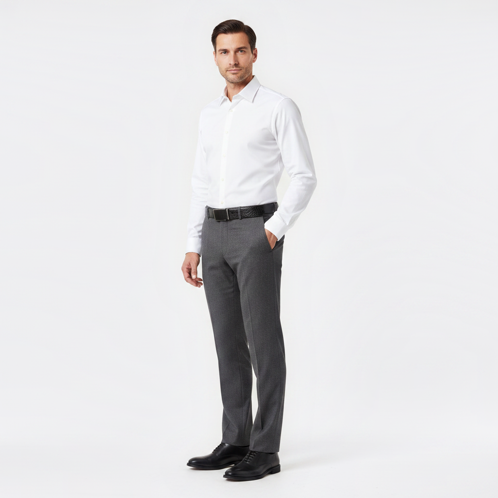 Mannequin homme portant la Grosse Ceinture Homme — style business — Le Monde de la Ceinture