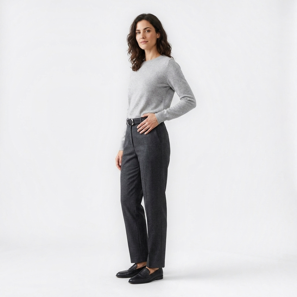 Mannequin femme portant la Ceinture Basique Femme — style minimaliste — Le Monde de la Ceinture